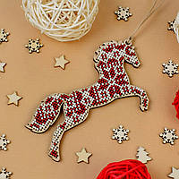 Набір для вишивки новорічної іграшки на дерев`яній основі НД-008 "Символ сили"