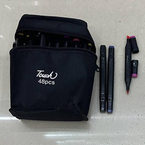 Маркери двосторонні масляні чорний корпус 60 кольорів (20наб), фото 1