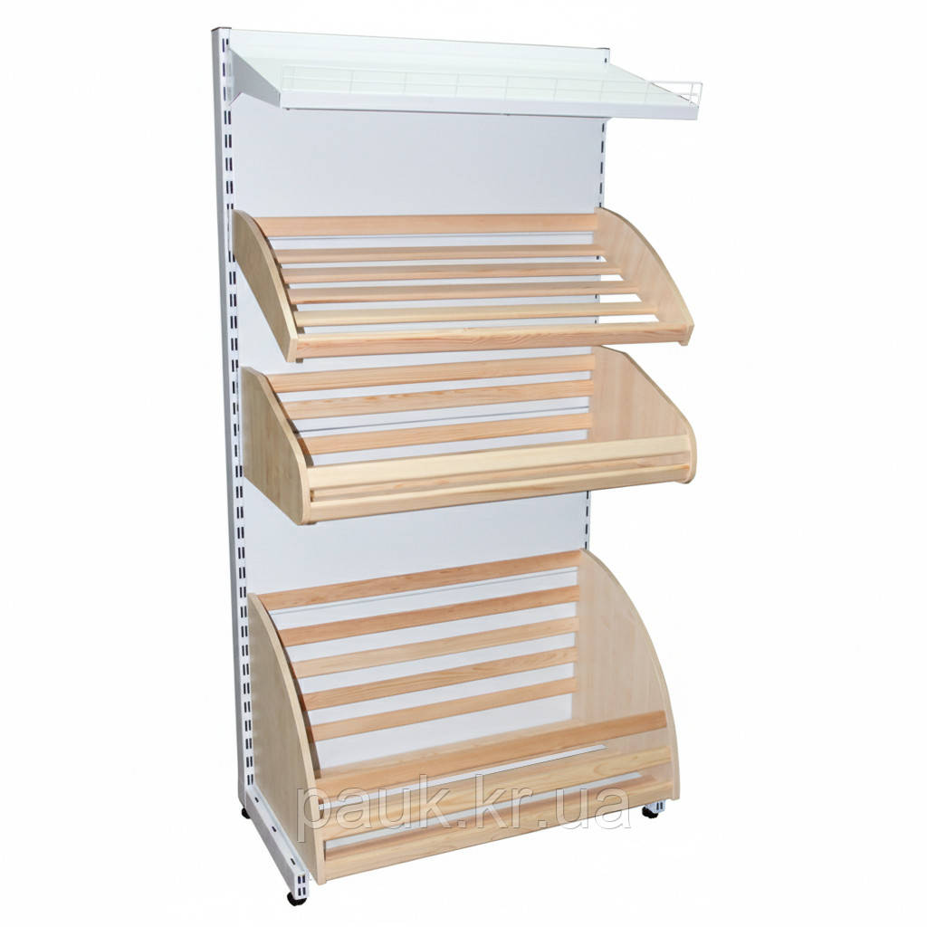 Стелаж для випічки1900*950 мм ТИП 7, стелаж для торгівлі випічкою, стелаж з хлібними кошиками, фото 1