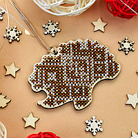 Набір для вишивки новорічної іграшки на дерев`яній основі НД-007 "Мудрець лісу"