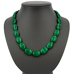 Малахіт 10х14 намисто, 0587ОМ