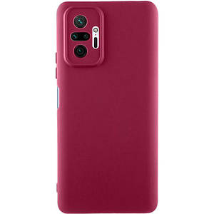 Чохол GETMAN Liquid Silk Full Camera для Xiaomi Redmi Note 10 Pro | TPU + Мікрофібра Бордовий / Marsala