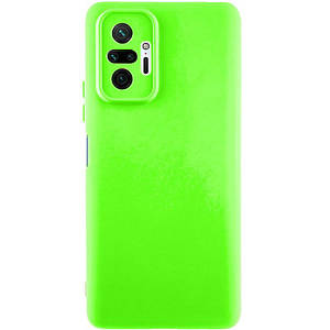 Чохол GETMAN Liquid Silk Full Camera для Xiaomi Redmi Note 10 Pro | TPU + Мікрофібра Салатовий / Neon Green