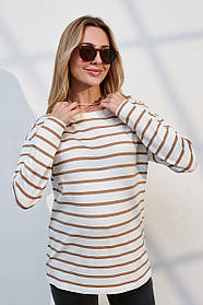 Лонгслів тільник для вагітних і годуючих для майбутніх мам Nikita S (44) Юла Мама молочний з капучино