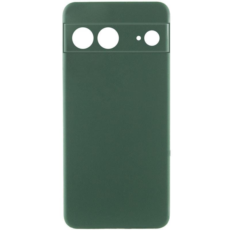 Чохол GETMAN Liquid Silk Full Camera для Google Pixel 7 | TPU + Мікрофібра Зелений / Dark green, фото 1