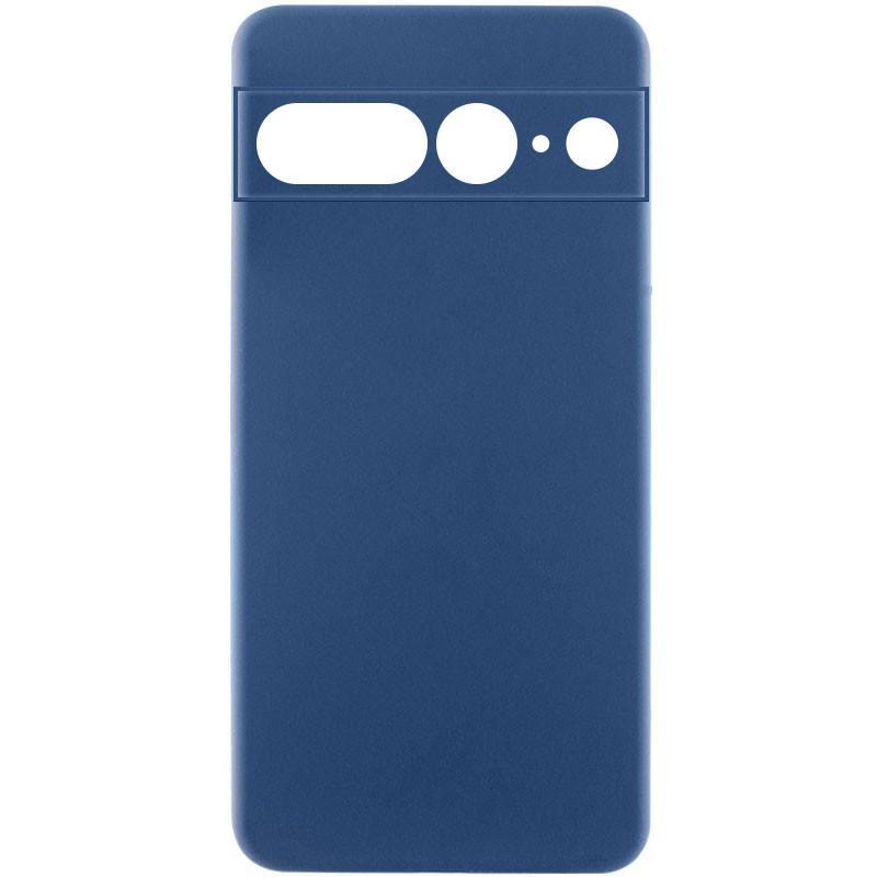 Чохол Silicone Cover Lakshmi Full Camera (AA) для Google Pixel 7 Pro | Мікрофібра Синій / Navy Blue, фото 1
