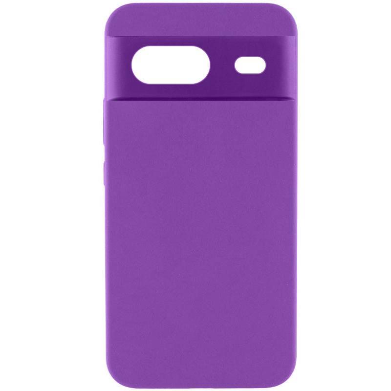 Чохол Silicone Cover Lakshmi Full Camera (AA) для Google Pixel 8a | Мікрофібра Фіолетовий / Purple, фото 1