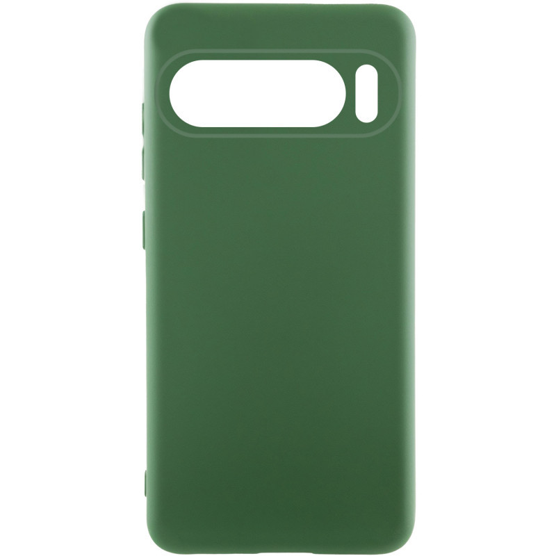 Чохол Silicone Cover Lakshmi (AA) для Google Pixel 9 | Мікрофібра Зелений / Dark green, фото 1