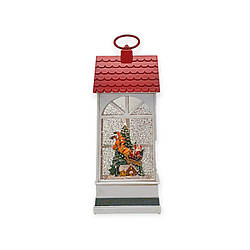 Ліхтар Політ Санти в санях з LED, USB, музикою та сніжним ефектом 27 см