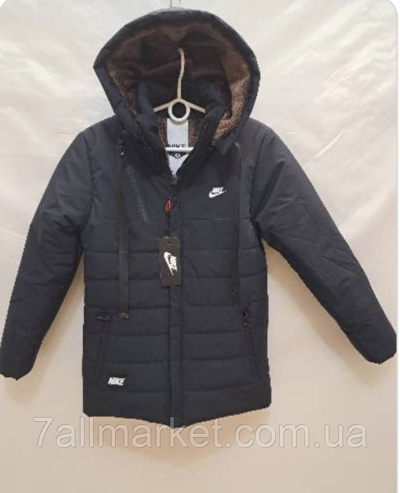 Куртка підліткова зимова на хутрі Найк на хлопчика р-ри 36-44 (3кв) "ZERO" недорого від прямого постачальника