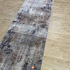 Коричнева килимова доріжка ширина 80см на тканій основі Mira 24129/120, фото 3