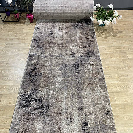 Коричнева килимова доріжка ширина 80см на тканій основі Mira 24129/120, фото 1