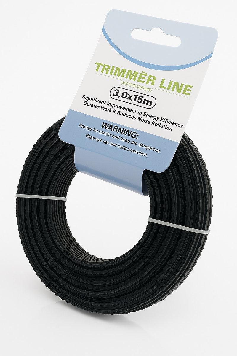 Ліска для тримера «Крокодил» 3 мм, 15 м | посилена зубчаста нейлонова косильна струна, фото 1