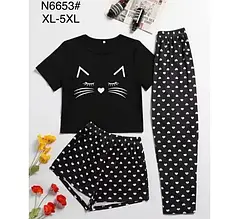 Женские пижамы с коротким рукавом и шортами