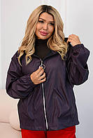 Жіноча демісезонна куртка батал з екошкіри, розміри 50-54, 56-60, 62-64