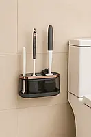 Комплект для туалету настінний 3в1 силіконові йоржики і щітка йорж для унітаза зручний тримач Ywiu