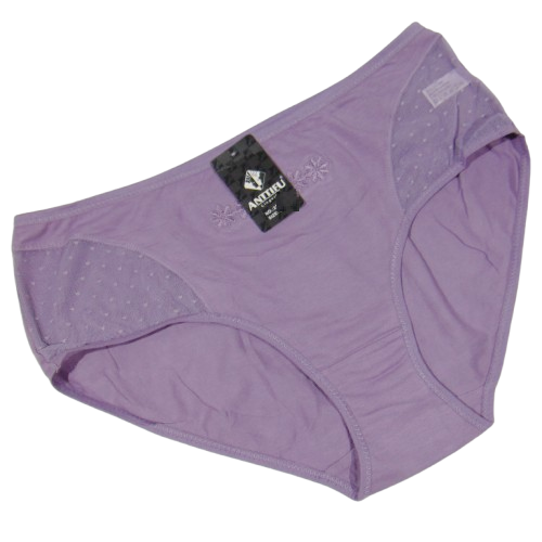 Жіночі трусики бавовна із сіточкою спереду 2XL бузкові Anttifu 2358, фото 1