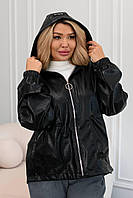 Жіноча куртка з еко-шкіри великих розмірів, батал 50-54, 56-60, 62-64