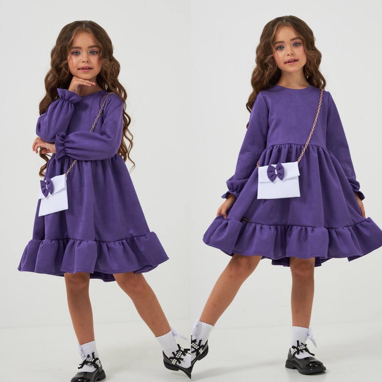 Нарядне плаття на дівчинку 98-128 см Замш 003650