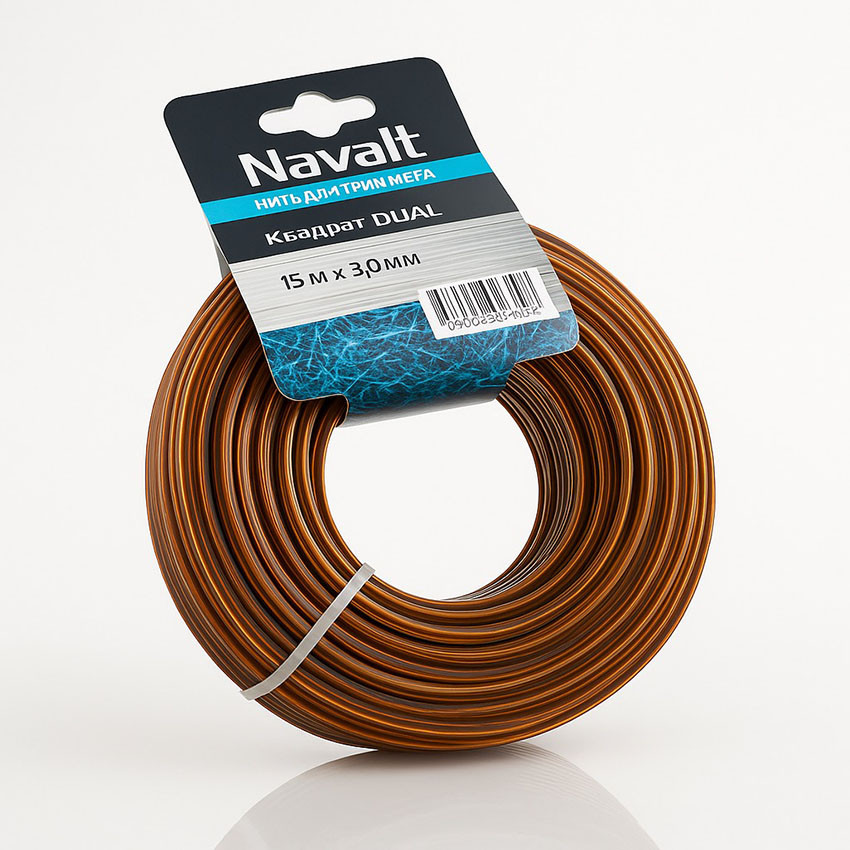 Посилена тримерна ліска Revolt DUAL 4 мм × 15 м | косильна струна для жорсткої трави та сухостою, фото 1