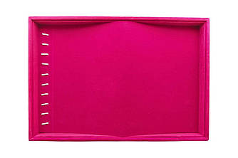 Планшет вертикальний 47568 рожевий оксамит для ланцюжків браслетів розмір 35х24 см