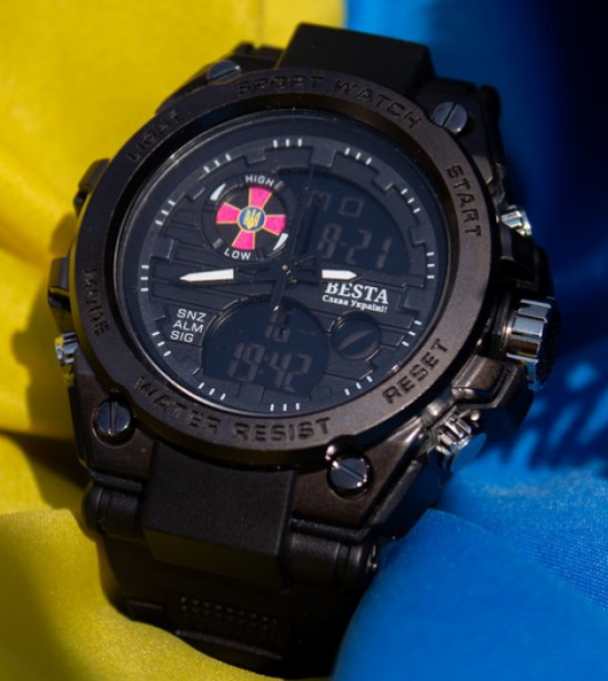 Водостійкий чоловічий годинник Besta Tattoo у стилі ЗСУ