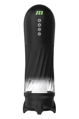 Вібромастурбатор у колбі автоматичний Blush M for Men з підігрівом, чорний, 33 см