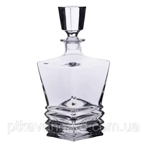 Декантер для алкогольних напоїв 1 л із товстого скла, прозорий, графин для віскі, коньяку, горілки, фото 1