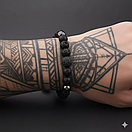 Чоловічий браслет з натурального каменю SFERA чорний, фото 4