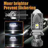 Світлодіодні LED міні лінзи H4 45W 9-16V KELVIN 8000Lm 6000K лампи з лінзою, фото 3