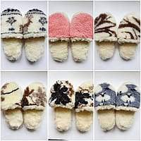 Тапочки из овчины 36-46 / женские и мужские домашние тапки, тапочки , всувки BR-ST