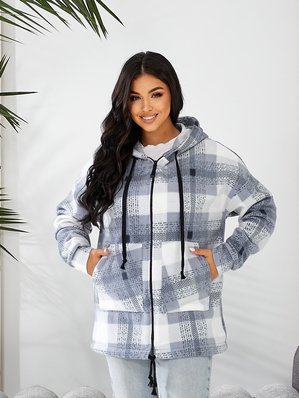 Жіноча флiсова сорочка (р-ри: 46-8,50-52,54-56,58-60) 561-6 (в уп. один колір) осінь-зима. вир-во Україна., фото 1