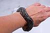Розкішний жіночий браслет із чорним камінням, фото 3