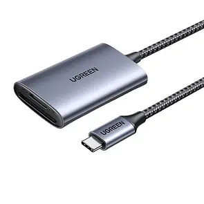 Кардрідер USB-C Ugreen (80888) 15см 5 Гбіт/с Читання SD/TF одночасно Підтримка карт до 2 ТБ Алюмінієвий корпус Нейлоновий кабель