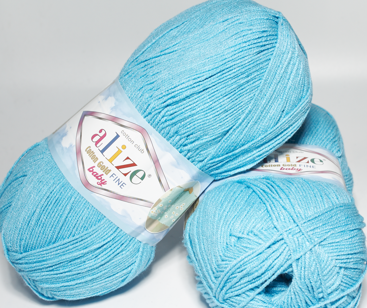 Пряжа Cotton Gold Fine Baby-287 бірюза, фото 1
