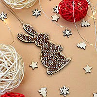 Набір для вишивки новорічної іграшки на дерев`яній основі НД-002 "Лісовий друг"