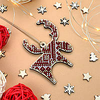 Набір для вишивки новорічної іграшки на дерев`яній основі НД-001 "Лісовий князь"