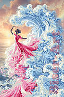 Схема вишивки бісером на габардині Бісер Арт Танець із водою (стихія води) 40х60-А3050