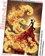 Схема вишивки бісером на габардині Бісер Арт Танець з вогнем (стихія вогню) 40х60-А3051