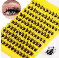 Накладні пучкові вії / Промінчики / для приклеювання клеєм у домашніх умовах 10 -16 мм / Вигин 20D/ 120 шт