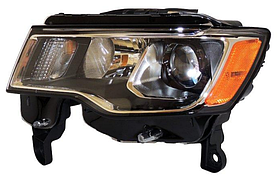 Фара ліва Jeep Grand Cherokee 16-21 Depo H11.H9.7444NA.W5W, USA TYPE, -лампа, чорн.хром.кант.
