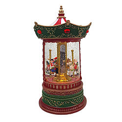 Ліхтар Новорічна карусель з LED, USB, музикою, рухом та сніжним ефектом 25 см