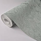 Шпалери вінілові 1.06 × 10.05 м Sintra 158-18, сіро-зелені з візерунком для спальні, вітальні, коридору, фото 2