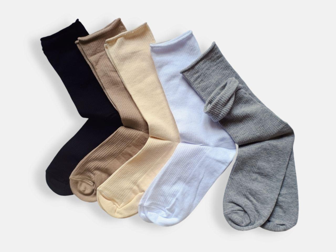 Яскраві високі жіночі шкарпетки без резинки сірі, чорні, білі, помаранчеві 23-25(36-39) TwinSocks