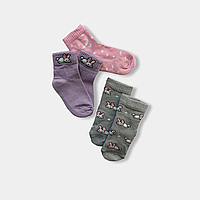 Носочки для дівчинки р. 10-12, 14-16, 18-20  бузкові "Зайчики"