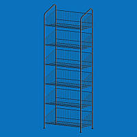 Стелаж сітчастий побутовий з кошиками Господиня, чорний