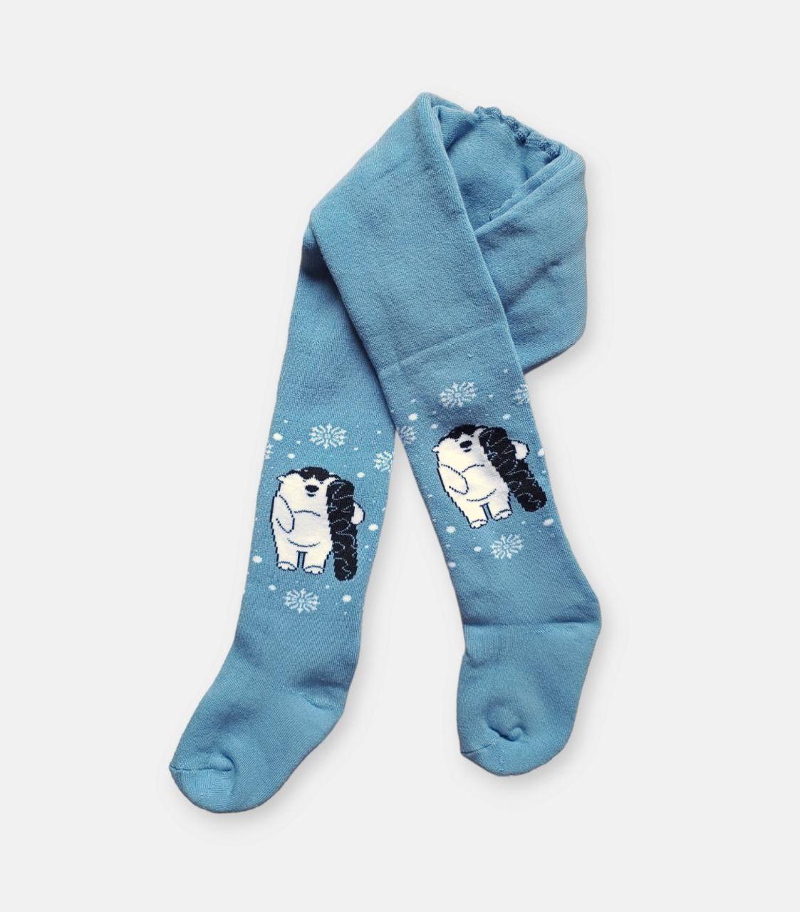 Махрові колготки для хлопчика з малюнком Ведмедя зі сноубордом ТМ Twinsocks 110-116, 116-122, фото 1