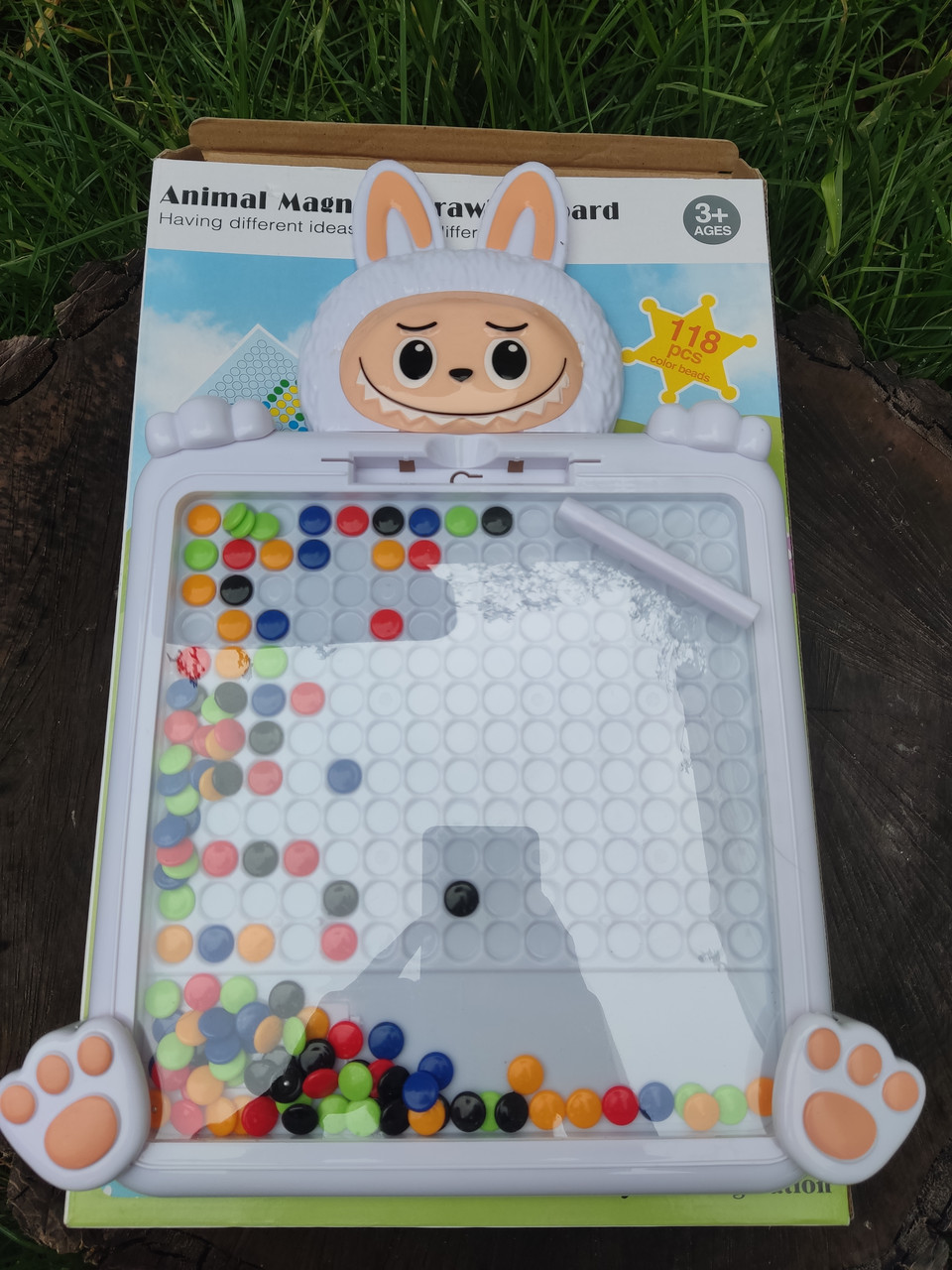 Дощечка ЛАБУБУ магнітна мозаїка 118 деталей W6528 Розмір 40-25-2,5 см, фото 1