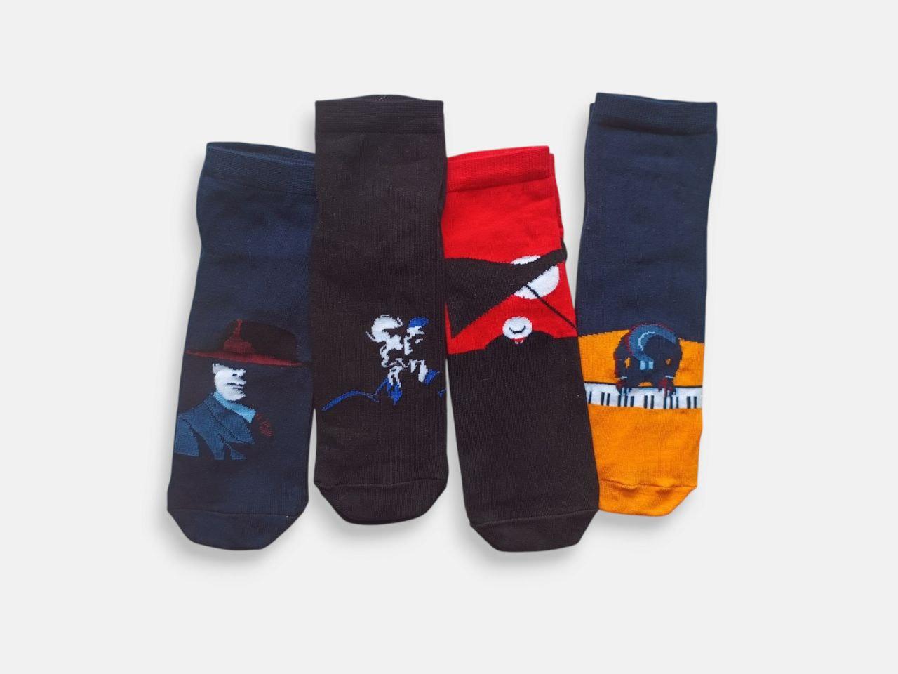 Короткі чоловічі шкарпетки з цікавим принтом Brutal ТМ TwinSocks 40-42, 43-45 Чорні, темно-сині, фото 1