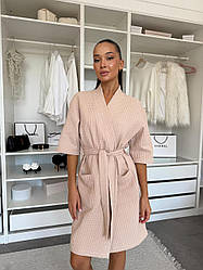 Халат жіночий "Belezza" від COSY вафельний, беж